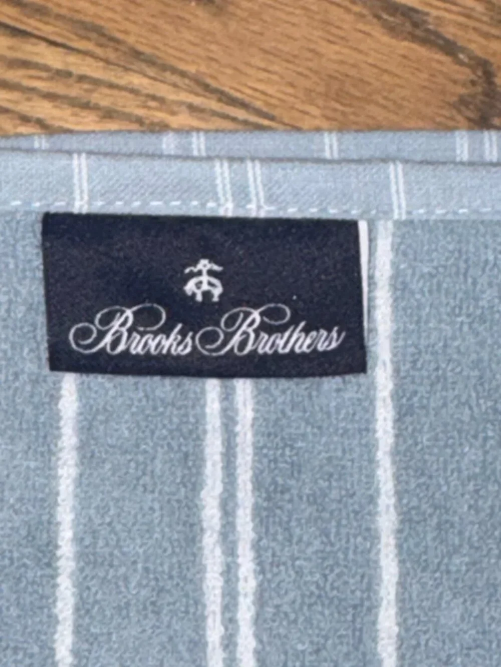 2 Brooks Brothers Premium Turkish Cotton Bath Towels White Blue Gray Stripe